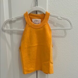 Zara Vibrant Orange Knit Top